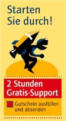 Starten Sie durch - beanspruchen Sie 2 h Gratis-Support