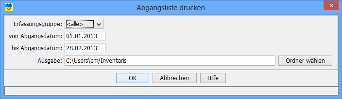 Abgangsliste aufrufen