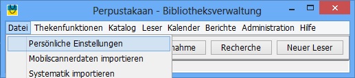 Aufruf Persnliche Einstellungen